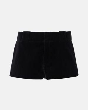 Chloé Tailored Velvet Mini Shorts Pants - Black