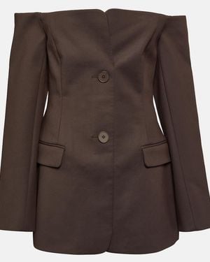 SIR. Sandrine Off-Shoulder Blazer Dress - Brown