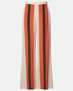 Adriana Degreas Striped Wide-Leg Trousers - Orange