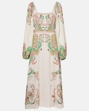 Etro Printed Midi Dress - Natural