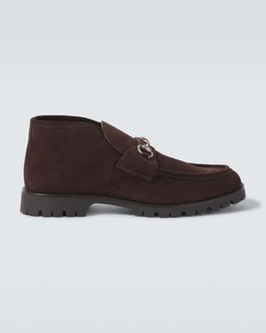 Gucci Horsebit Suede Desert Boots - Brown