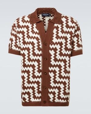 Frescobol Carioca Cardigan Pinto Aus Haekelstrick - Braun