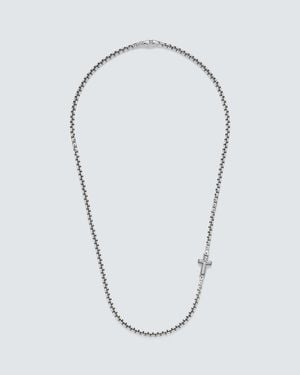 David Yurman Cross Station Sterling Necklace - Metallic