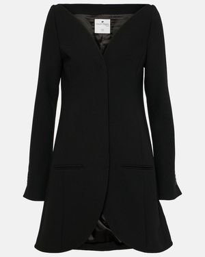 Courreges Ellipse Crepe Coat - Black