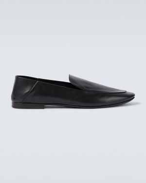 Saint Laurent Alain Leather Slippers - Black