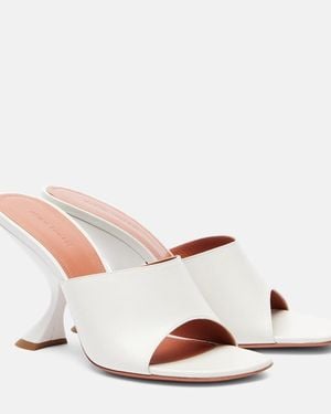 AMINA MUADDI Taylor 90 Leather Mules - Pink