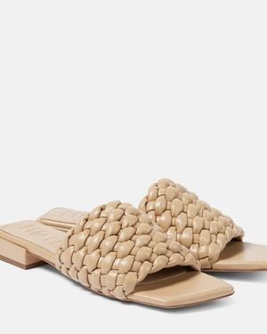 Souliers Martinez Aster Woven Leather Slides - Natural