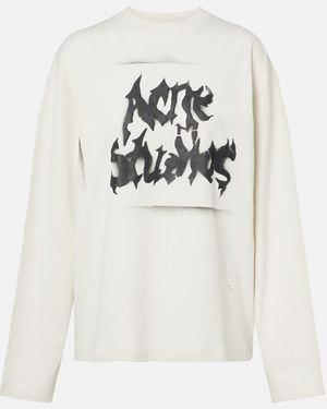 Acne Studios Sudadera De Jersey En Mezcla De Algodon - Blanco