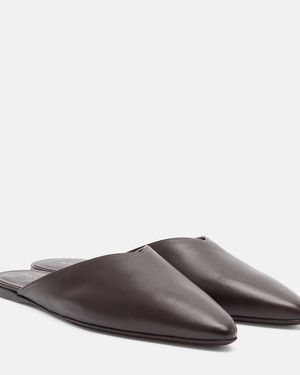 Herbert Levine Homebody Leather Mules - Brown