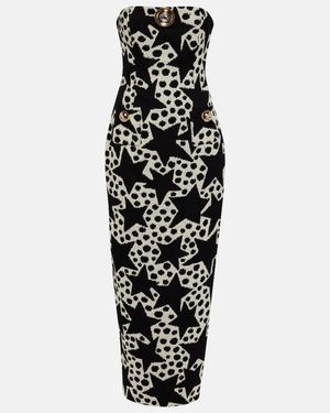 Area Crystal-Embellished Jacquard Maxi Dress - Black