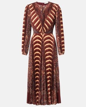 Ulla Johnson Sarai Pleated Midi Dress - Red