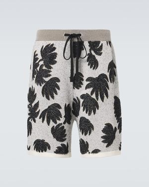 Commas Shorts Aus Jacquard - Grau