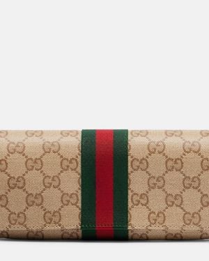 Gucci Essence Gg Canvas Wallet - Brown