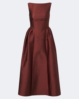 Roland Mouret Taffeta Midi Dress - Red