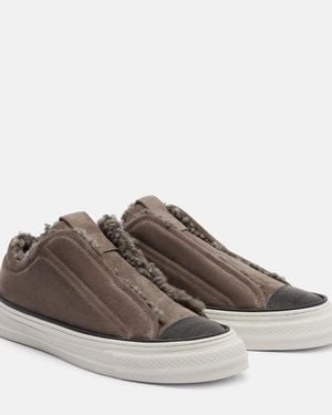 Brunello Cucinelli Monili Suede Slip-On Shoes - Brown