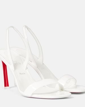 Christian Louboutin O Condora 85 Patent Leather Sandals - White