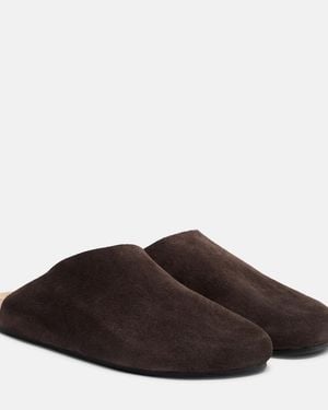 The Row Hudson Two Suede Mules - Brown