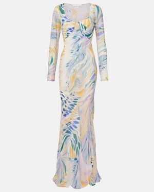 Alexandra Miro Lois Printed Maxi Dress - Blue
