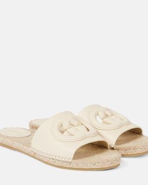 Gucci Espadrilles-Pantoletten Cut Aus Leder - Natur