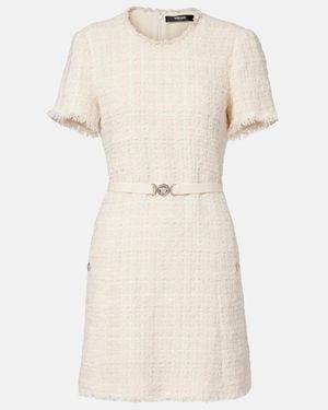 Versace Medusa '95 Cotton-Blend Tweed Minidress - Natural