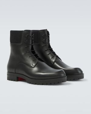 Christian Louboutin Trapman Tct 2 Leather Lace-Up Boots - Black