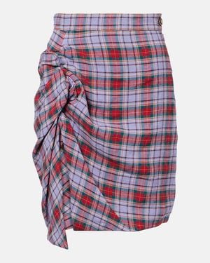 Vivienne Westwood Panther Gathered Linen Miniskirt
