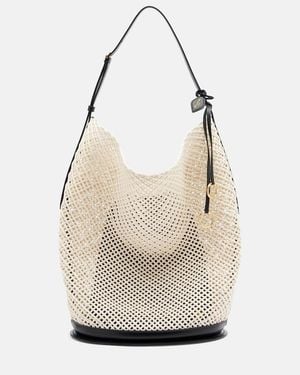 Alaïa Bucket-Bag Hip Large Mit Leder - Weiß