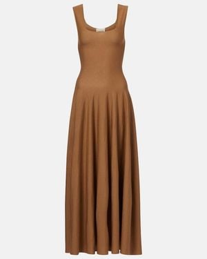 KHAITE Jodie Knitted Maxi Dress - Brown