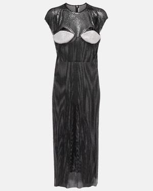 Christopher Kane Crystal-Embellished Cutout Midi Dress - Black