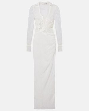 Christopher Esber Venus Sheer Lace Gown - White