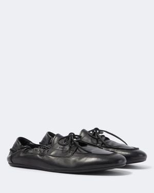 Prada Shuffle Leather Loafers - Black