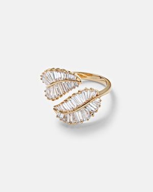 Anita Ko Palm Leaf 18Kt Ring With Diamonds - White