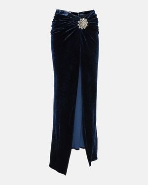 Rabanne Embellished Velvet Maxi Skirt - Blue