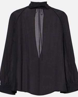 Nili Lotan Elianna Silk Top - Black