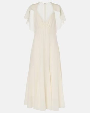 Chloé Silk Chiffon Midi Dress - White