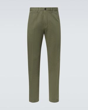 Slowear Cotton And Linen Slim Trousers - Green