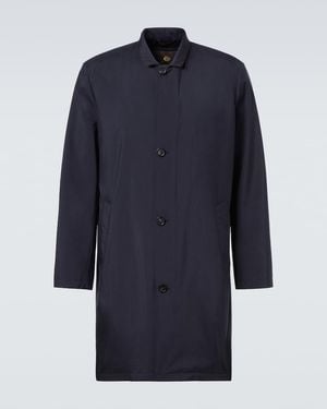 Loro Piana Windmate Suede-Trimmed Coat - Blue