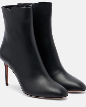 Aquazzura Sellier 85 Leather Ankle Boots - Black