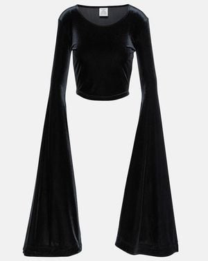 Vetements Velvet Crop Top - Black