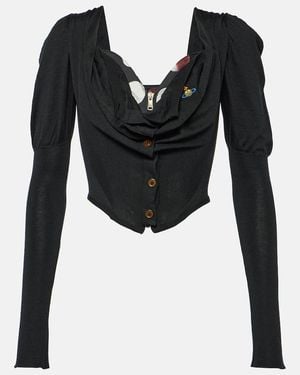 Vivienne Westwood Puff-Shoulder Wool And Silk Top - Black