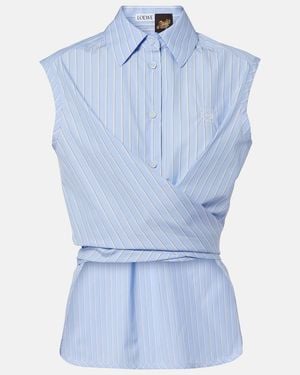 Loewe Paula's Ibiza Striped Cotton Poplin Shirt - Blue