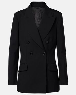 Gucci Double-Breasted Wool Blazer - Black