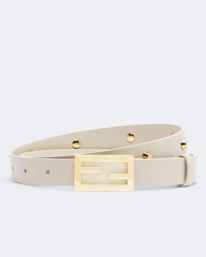 Fendi Verzierter Guertel Tube Aus Leder - Natur