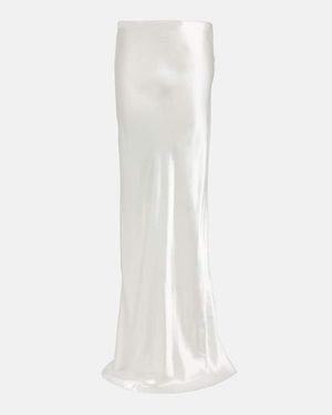 Ann Demeulemeester Maxirock aus Satin - Weiß