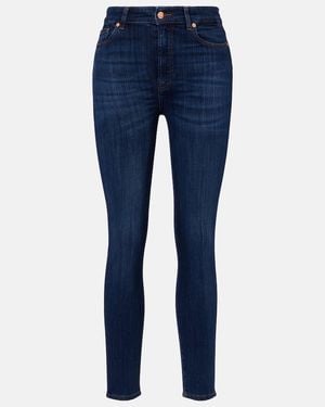 7 For All Mankind Aubrey High-Rise Cropped Skinny Jeans - Blue