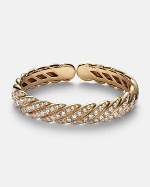 David Yurman Sculpted Cable Flex 18Kt Bracelet With Diamonds - Metallic