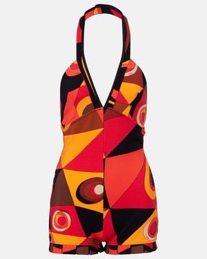PUCCI Occhi Halterneck Romper - Red