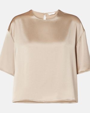 Leset Barb Satin T-Shirt - Natural