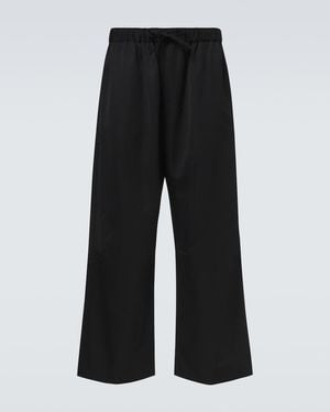 Simone Rocha Crepe Satin Wide-Leg Trousers - Black