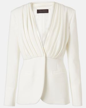 Max Mara Gradi Draped Crepe Jacket - White